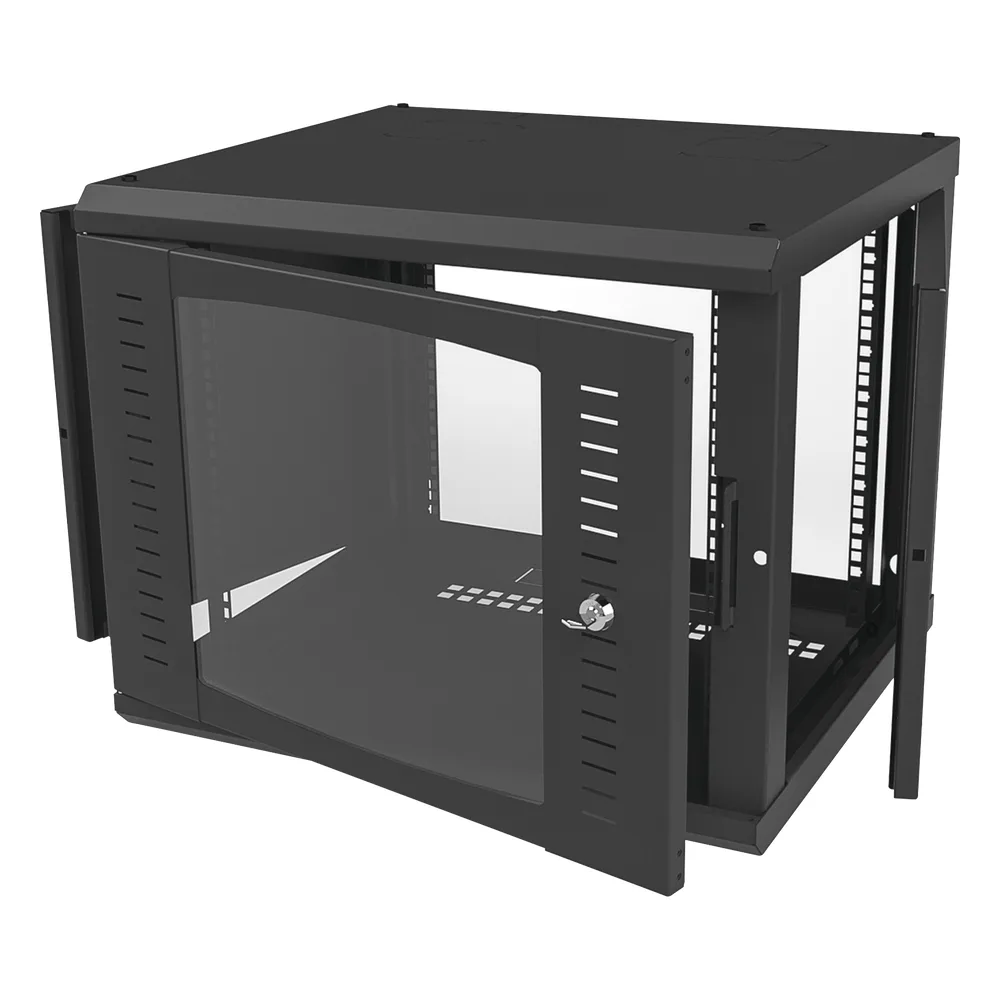 Gabinete para Montaje en Pared Fijo, con 9 Unidades de Rack, de 19in, Puerta de Cristal Templado, Fabricado en Acero – vista 11