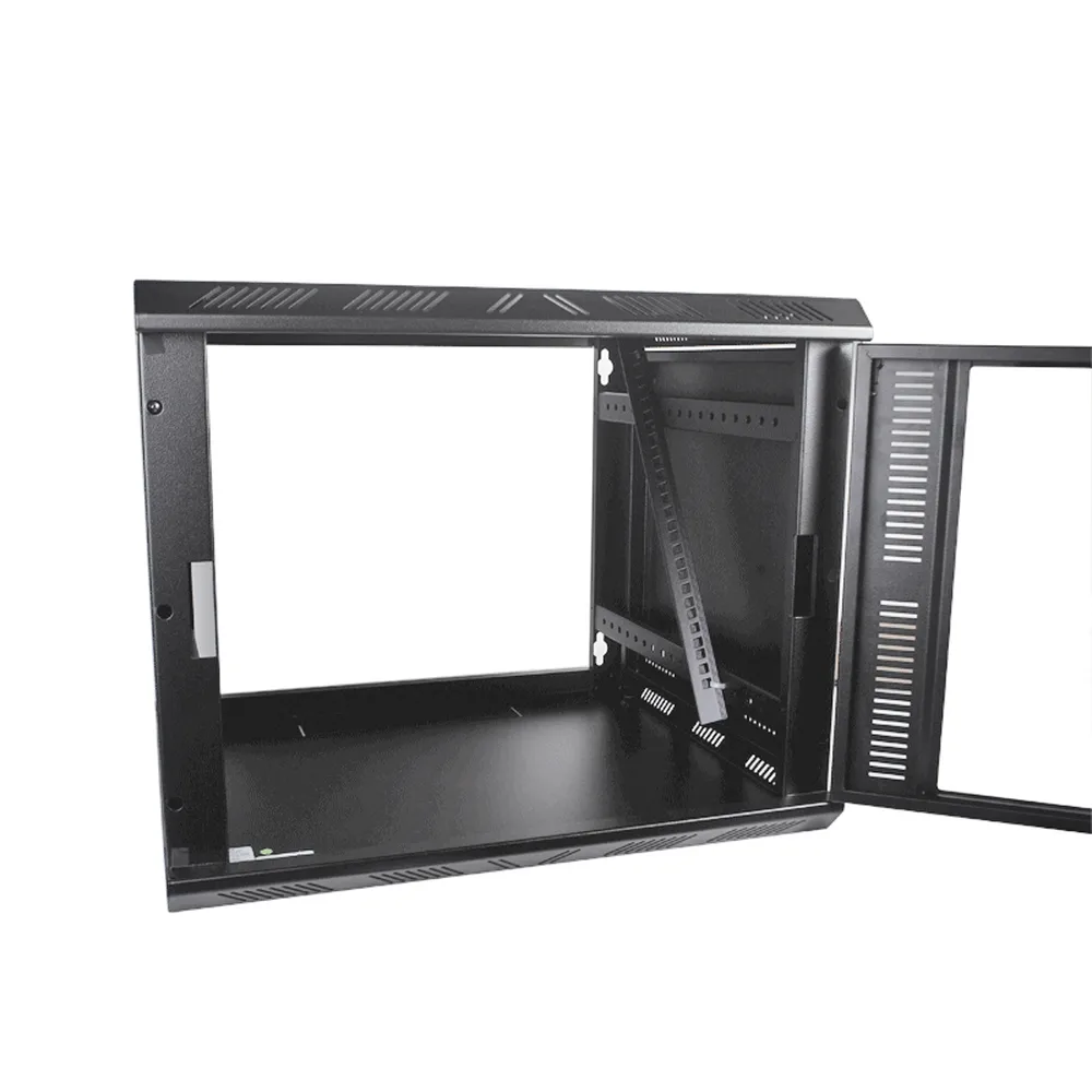 Gabinete para Montaje en Pared Fijo, con 9 Unidades de Rack, de 19in, Puerta de Cristal Templado, Fabricado en Acero – vista 3