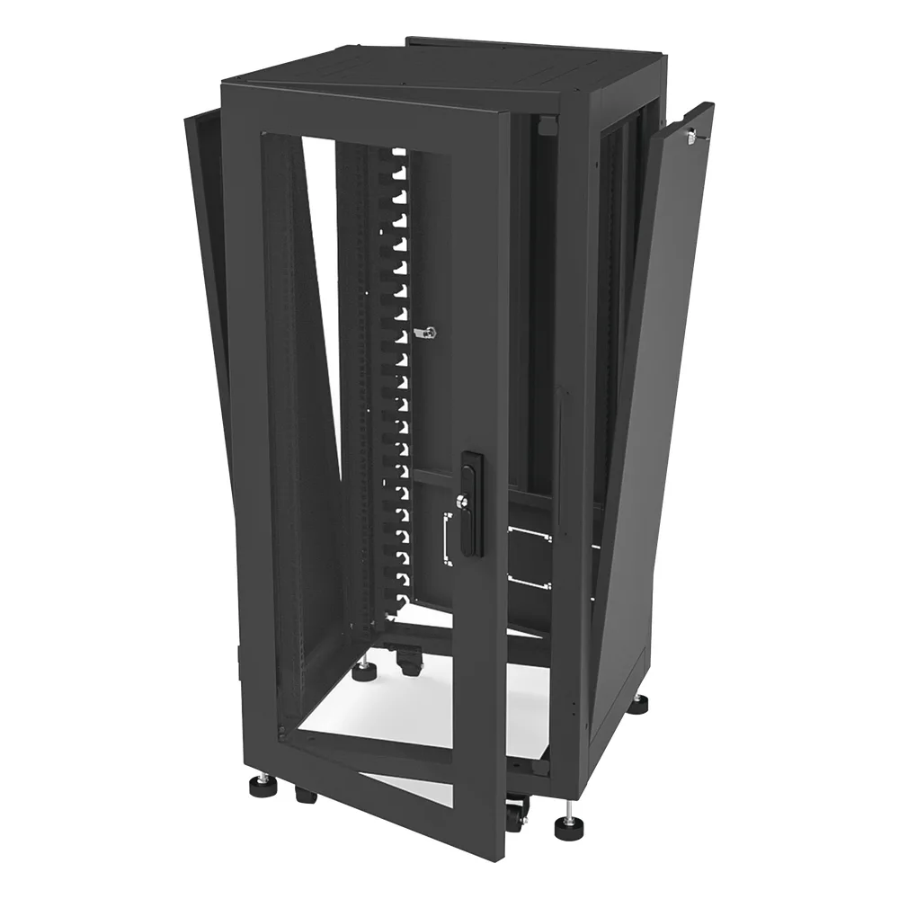 Gabinete Profesional para Telecomunicaciones de 19in, Instalación a Piso, 24UR, 600 mm Profundidad, Se envía el Gabinete Armado. – vista 3
