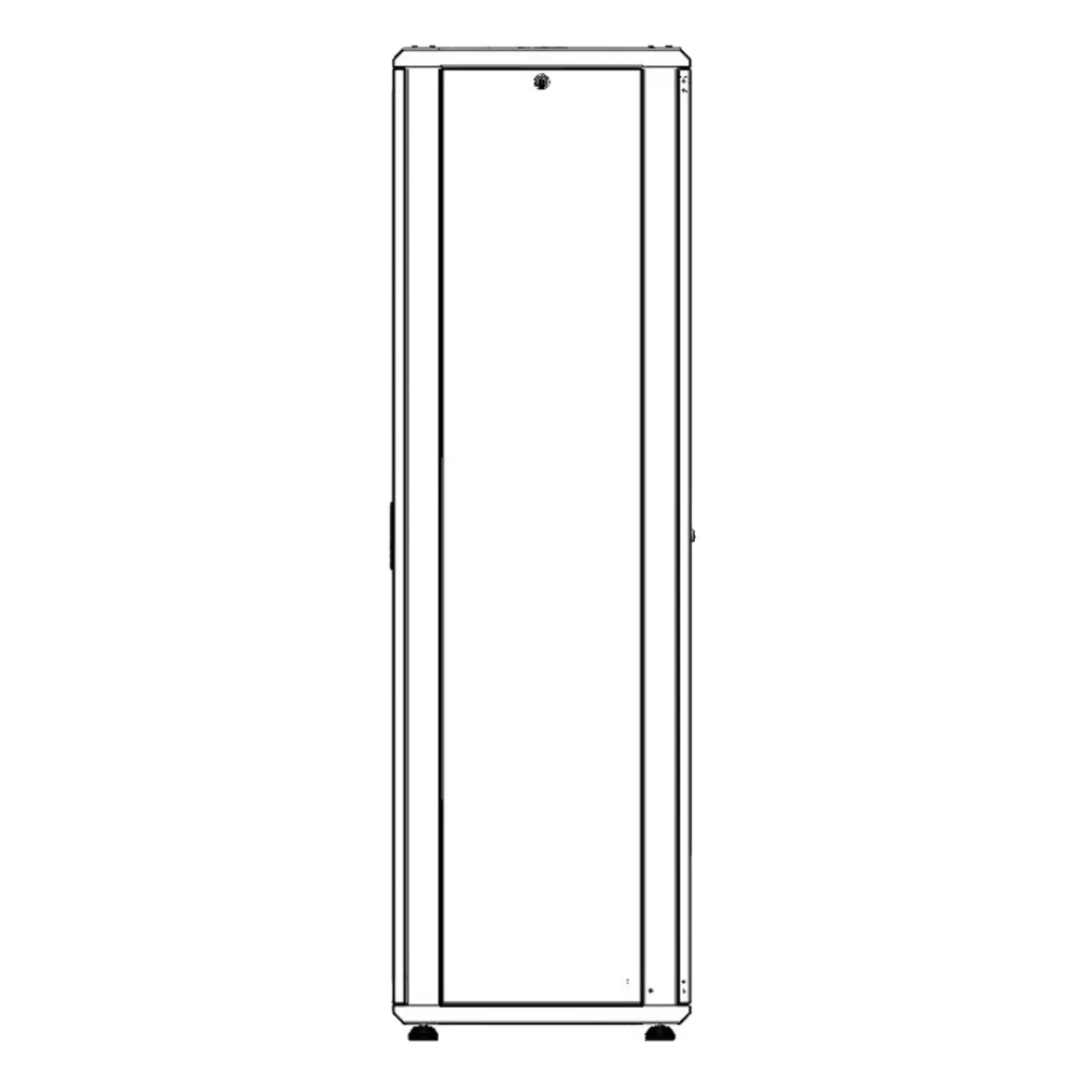 Gabinete Rack 42 Unidades / Piso 19 Pulgadas / Puerta Cristal Templado / Capacidad Carga 1000 Kg / Acero Calibres 16-18-20 / Ventilación Superior / Cerradura Seguridad, Niveladores Incluidos – vista 3