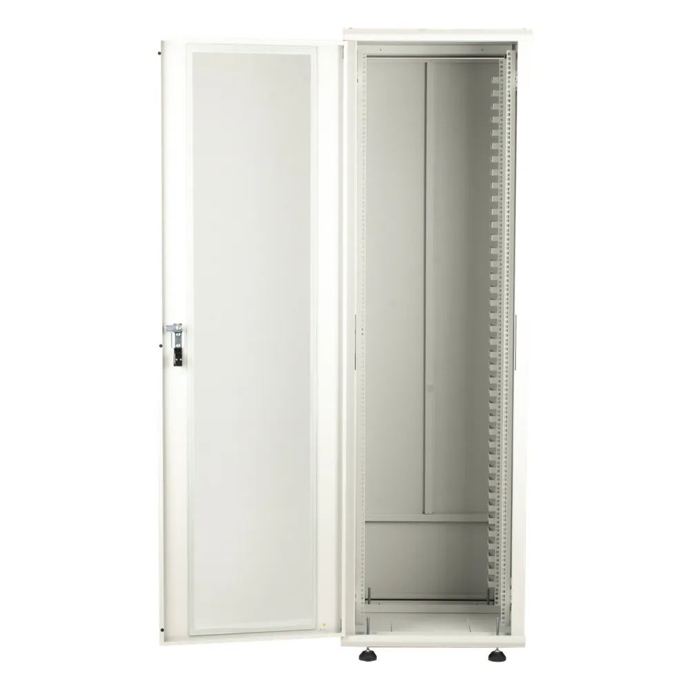 Gabinete Rack 42 Unidades / Piso 19 Pulgadas / Puerta Cristal Templado / Capacidad Carga 1000 Kg / Acero Calibres 16-18-20 / Ventilación Superior / Cerradura Seguridad, Niveladores Incluidos – vista 4
