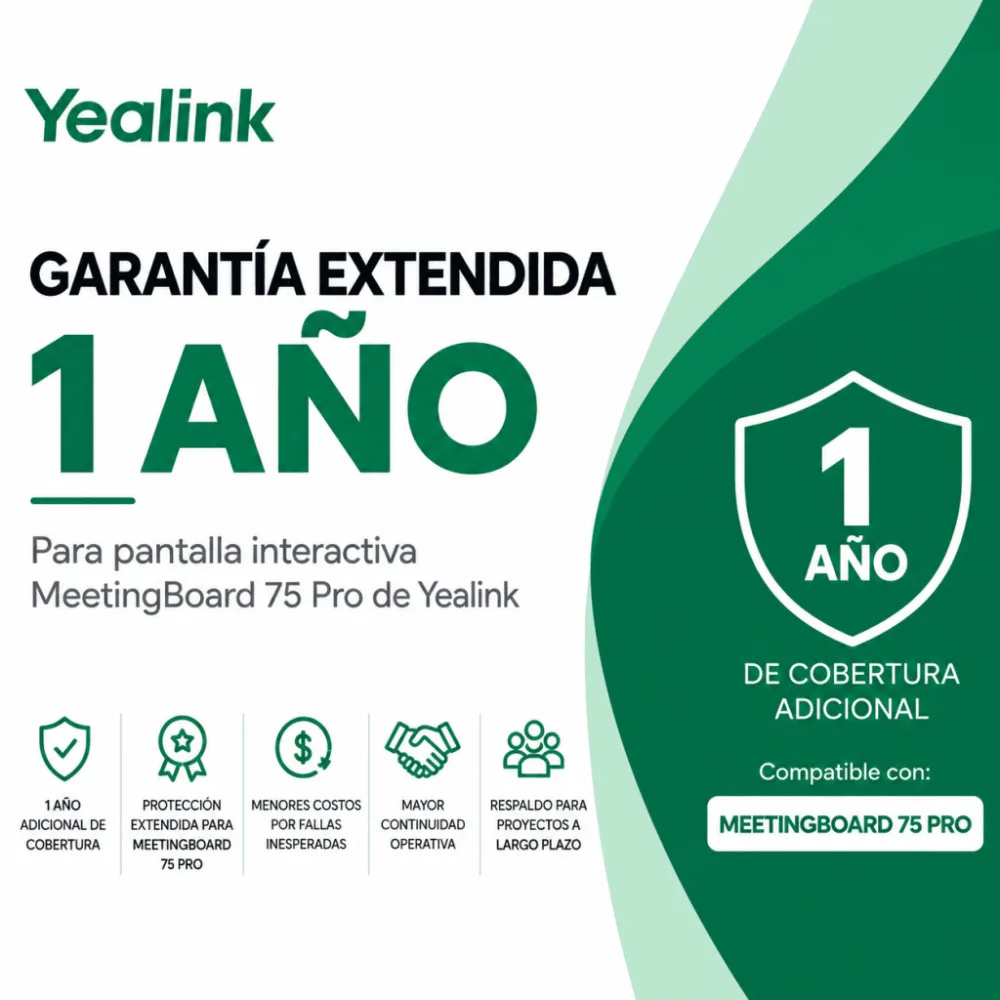 Garantía Extendida de 1 Año para MeetingBoard 75 Pro de Yealink