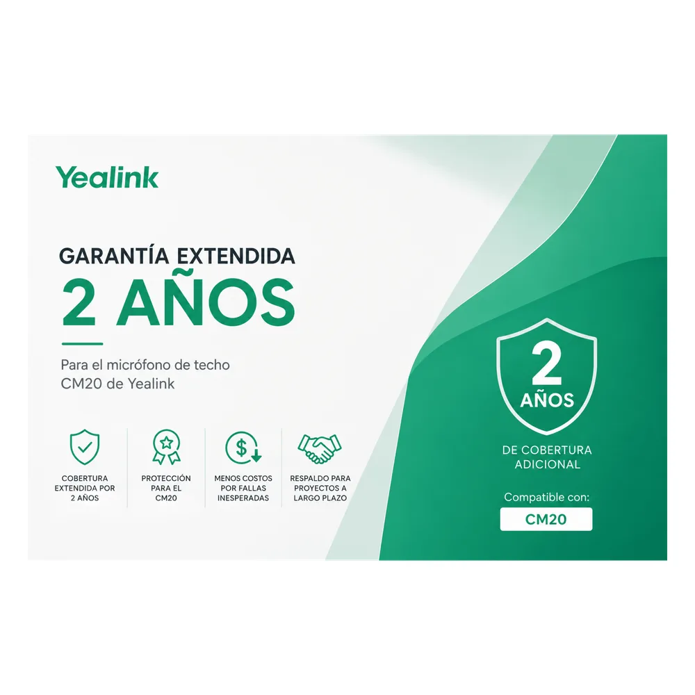 Garantia Extendida de 2 años para Microfono de Techo CM20 de Yealink