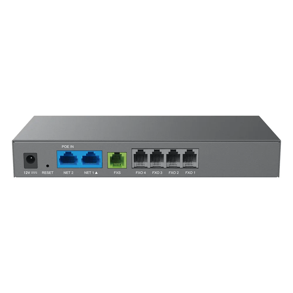 Gateway Analógico 4 FXO (Conectar Lineas Analógicas) / Puertos FXO y FXS / 3 Perfiles SIP / NAT / PoE / TR069 / Fax T.38 / 3 Vías Conferencia / AES / Failover SIP – vista 2