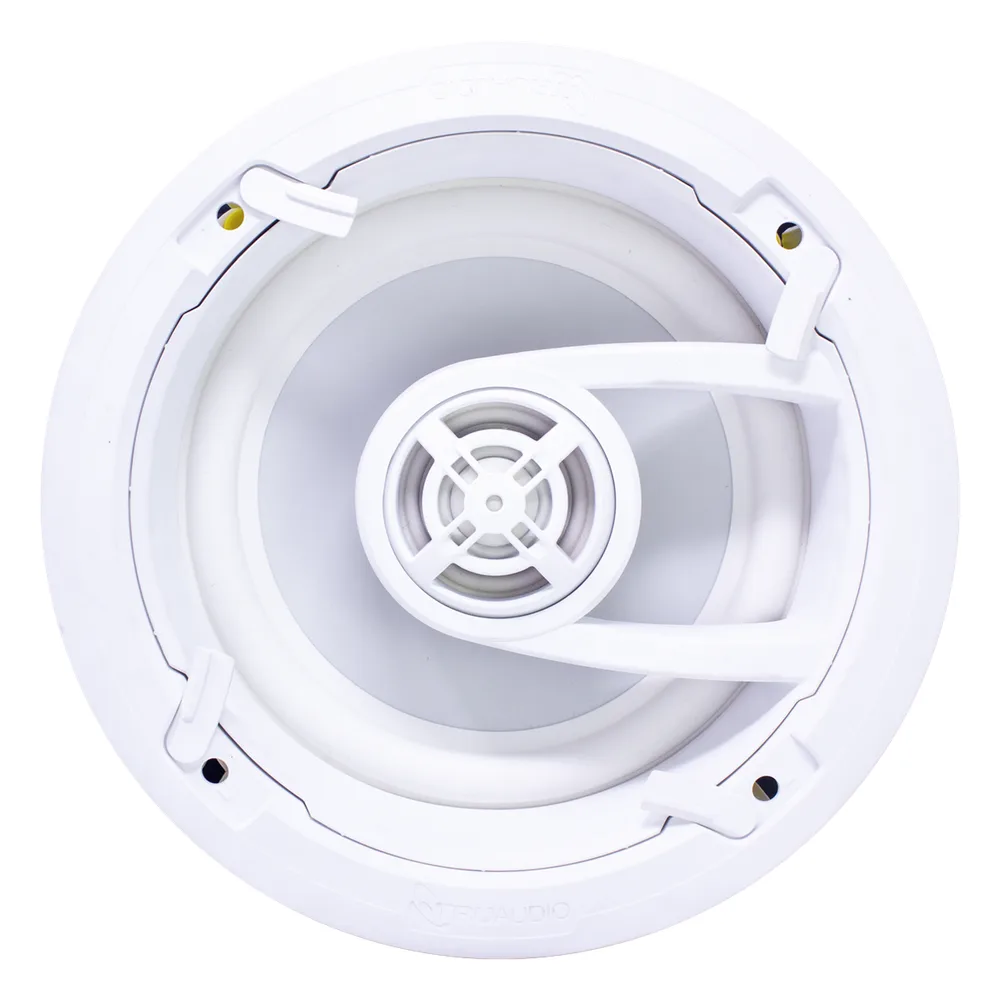 Ghost series, altavoz de 3 vías de plafón 9in, diseño trugrip sin herramientas, woofer de polipropileno blanco, 150w 8ohms