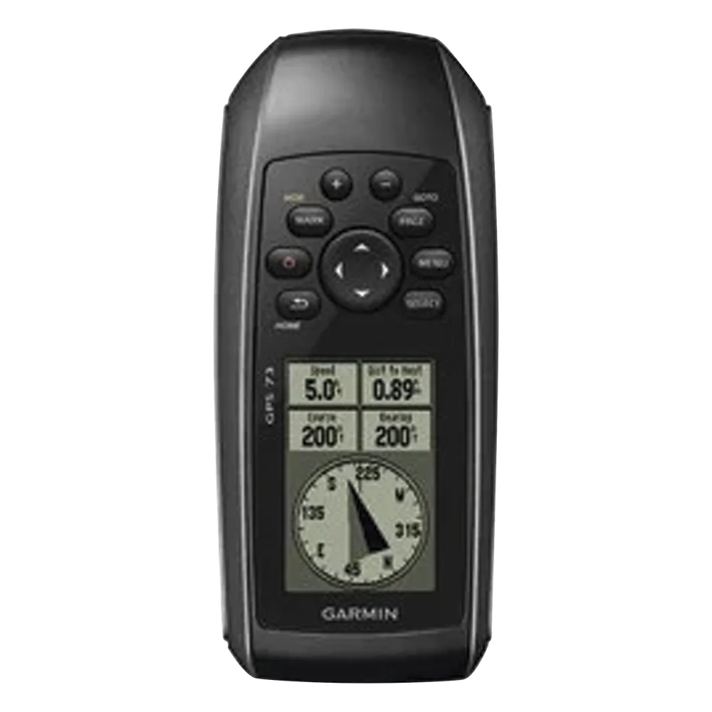 GPSMAP 73 Portátil / Pantalla LCD 4 Niveles de Gris / Resolución 128 x 160 Píxeles / Autonomía +18 Horas / Resistencia al Agua IPX7 / Receptor de Alta Sensibilidad / 1000 Waypoints / 100 Tracks / Flotante / Calendario de Caza y