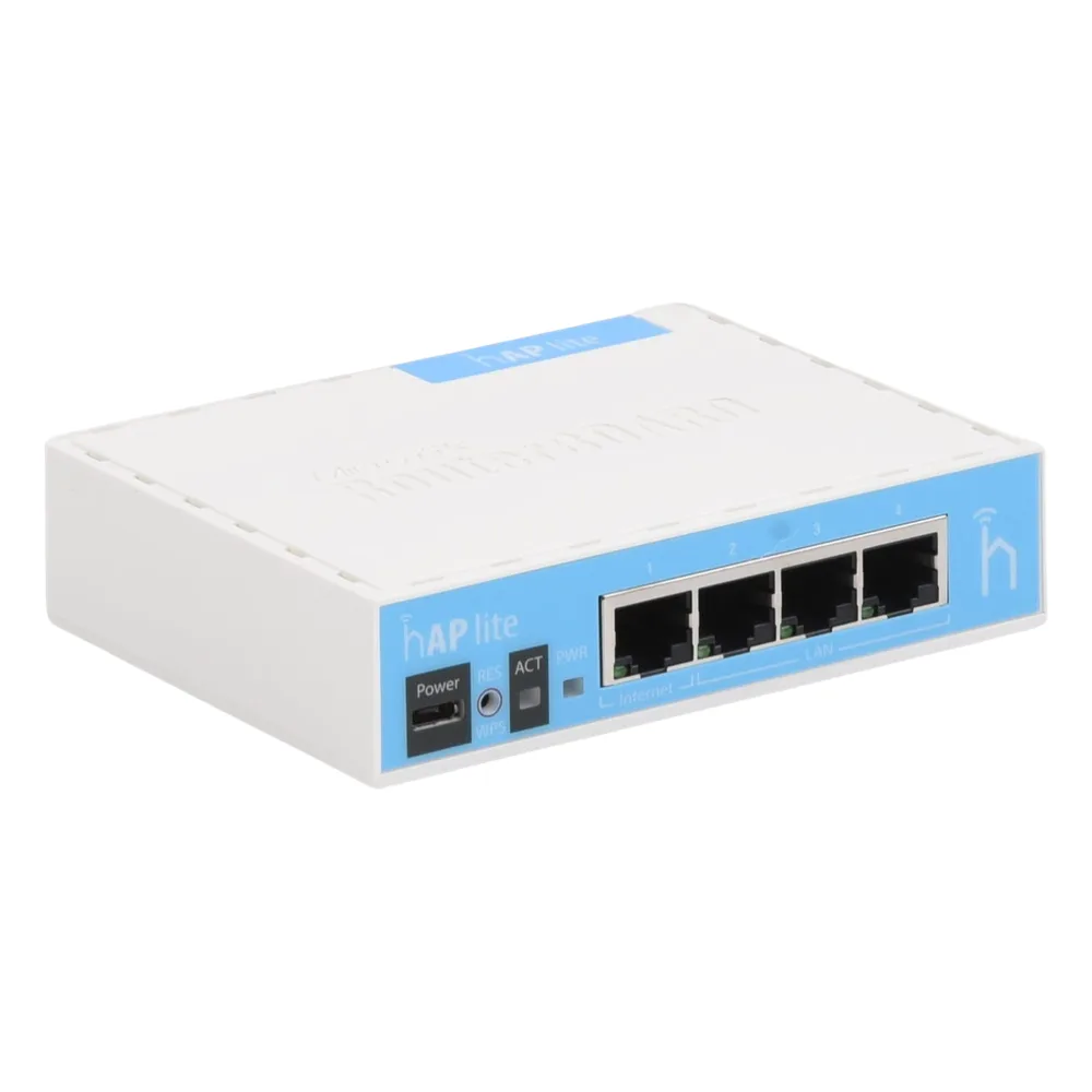 (hAP Lite) 4 Puertos Fast Ethernet y  Wi-Fi 2.4 GHz 802.11 b/g/n – vista 3