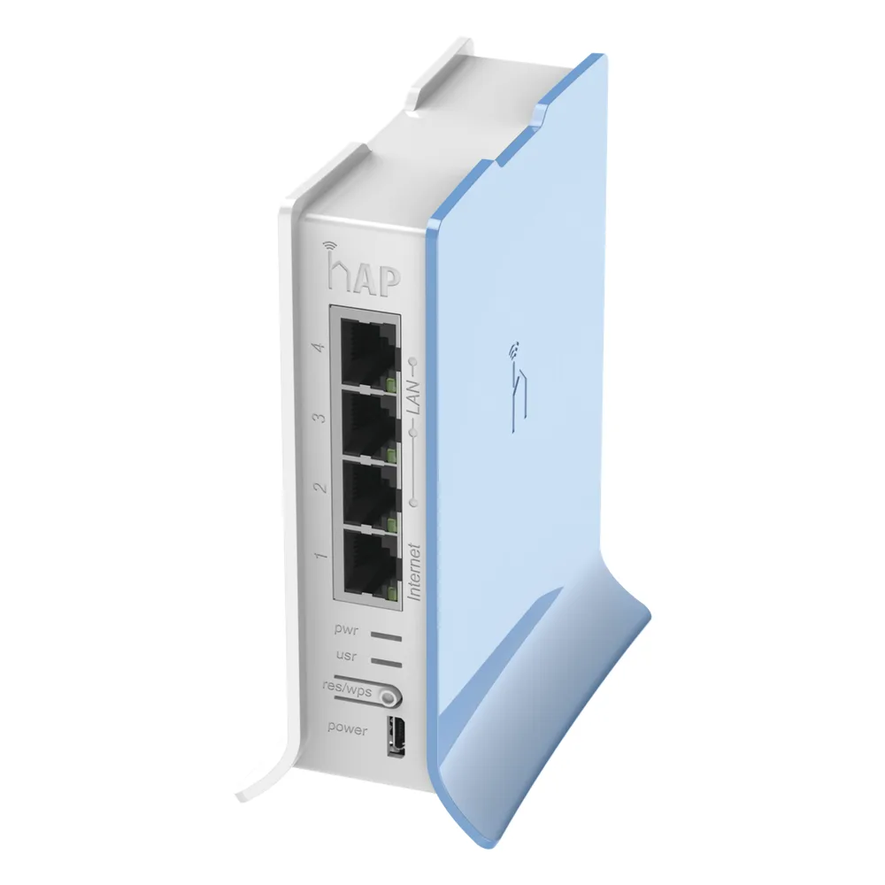 (hAP lite TC) 4 Puertos Fast Ethernet, Wi-Fi 2.4 GHz 802.11 b/g/n y base tipo Torre