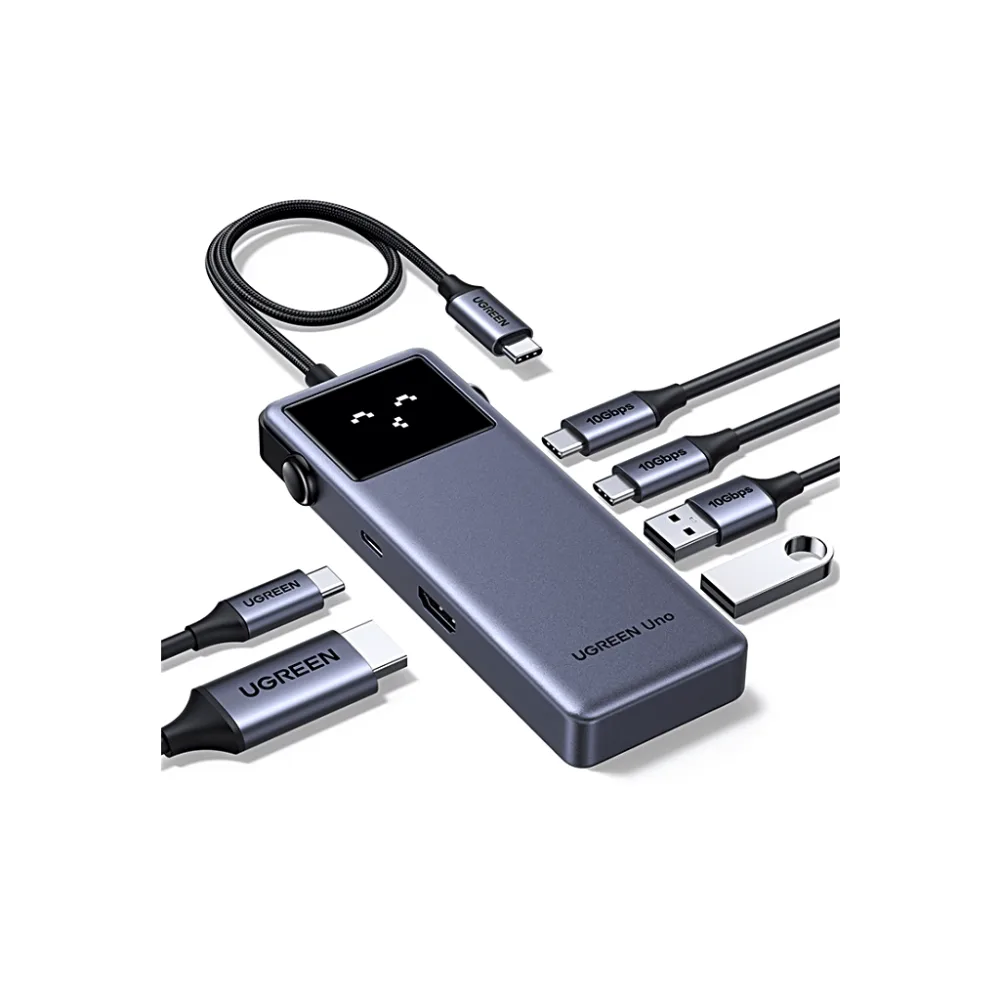 Hub USB-C 6 en 1 / HDMI 4K@60Hz / 3 Puertos USB-A 5Gbps / Carga PD 3.0 100W / Compatibilidad Universal Windows-macOS-Linux / Diseño Compacto