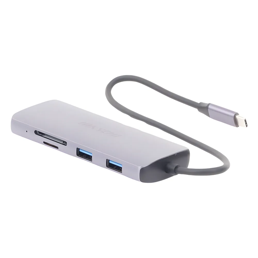 Hub USB-C 8 en 1 / HDMI 4K / 3x USB 3.0 + 1x USB 2.0 / SD + Micro SD / PD 100W / Aleación de Aluminio – vista 5