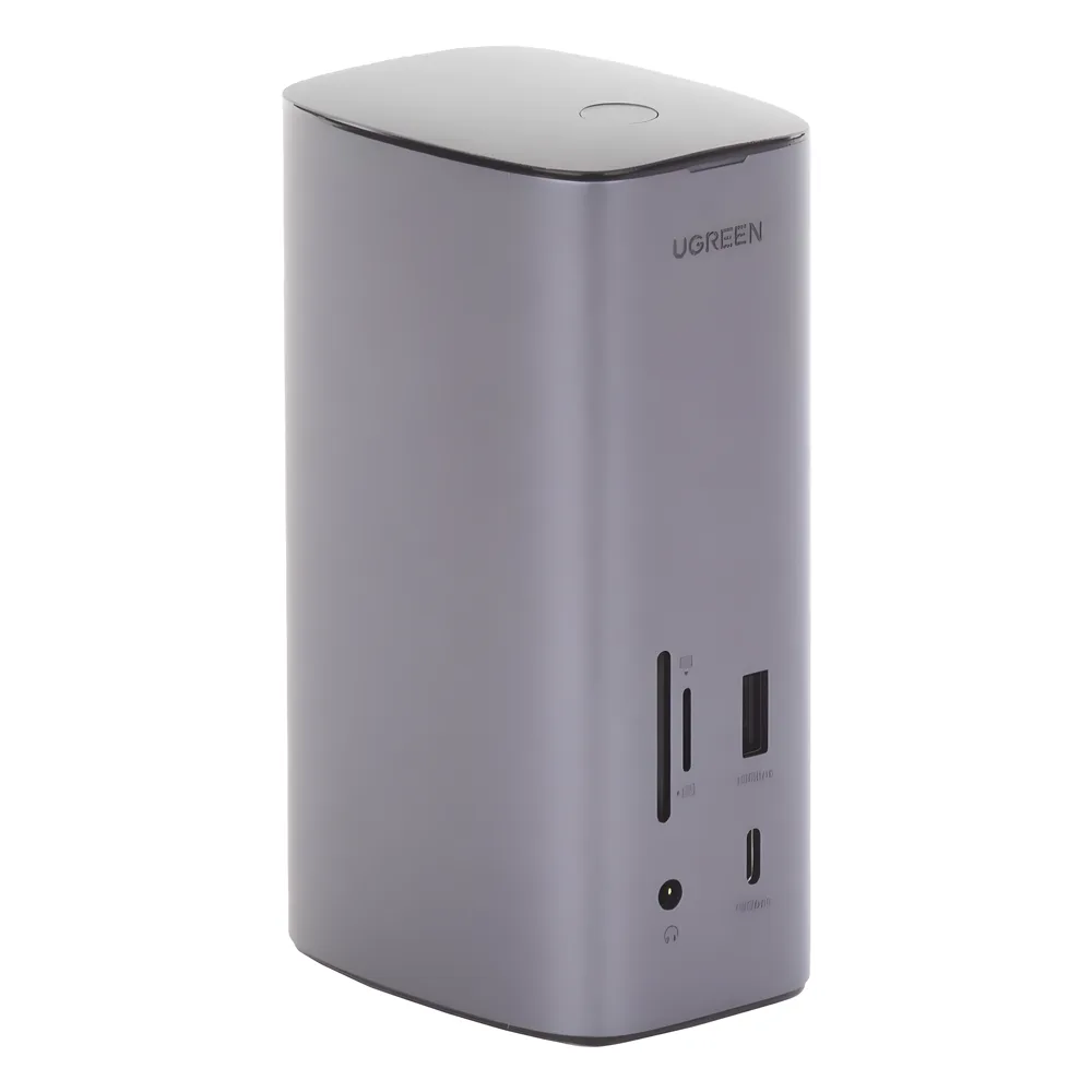 HUB USB-C (Docking Revodok Pro) 12 en 1 | 2 USB-A 3.0 | 1 USB-C PD Carga 100W | 1 USB-A 3.1 | 1 USB-C 3.1 | HDMI 4K | HDMI 8K Ultra HD | Display Port 4K | RJ45 (Gigabit) | Lector Tarjeta SD + Micro SD (TF) | Jack Audio 3.5mm. – vista 5