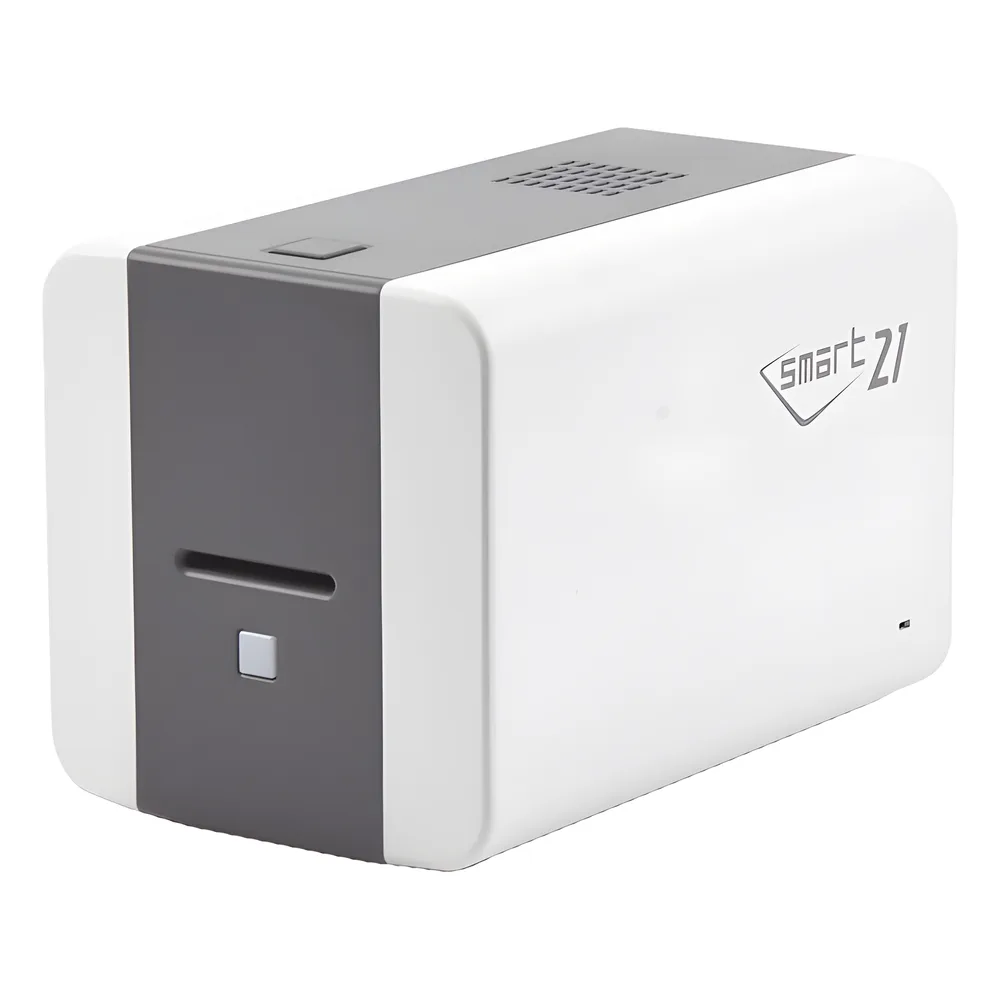 Impresora de Tarjetas Semi- automática SMART21 / Ingreso de Tarjetas Manual/Incluye Ribbon, Software y 100 Tarjetas PVC – vista 4