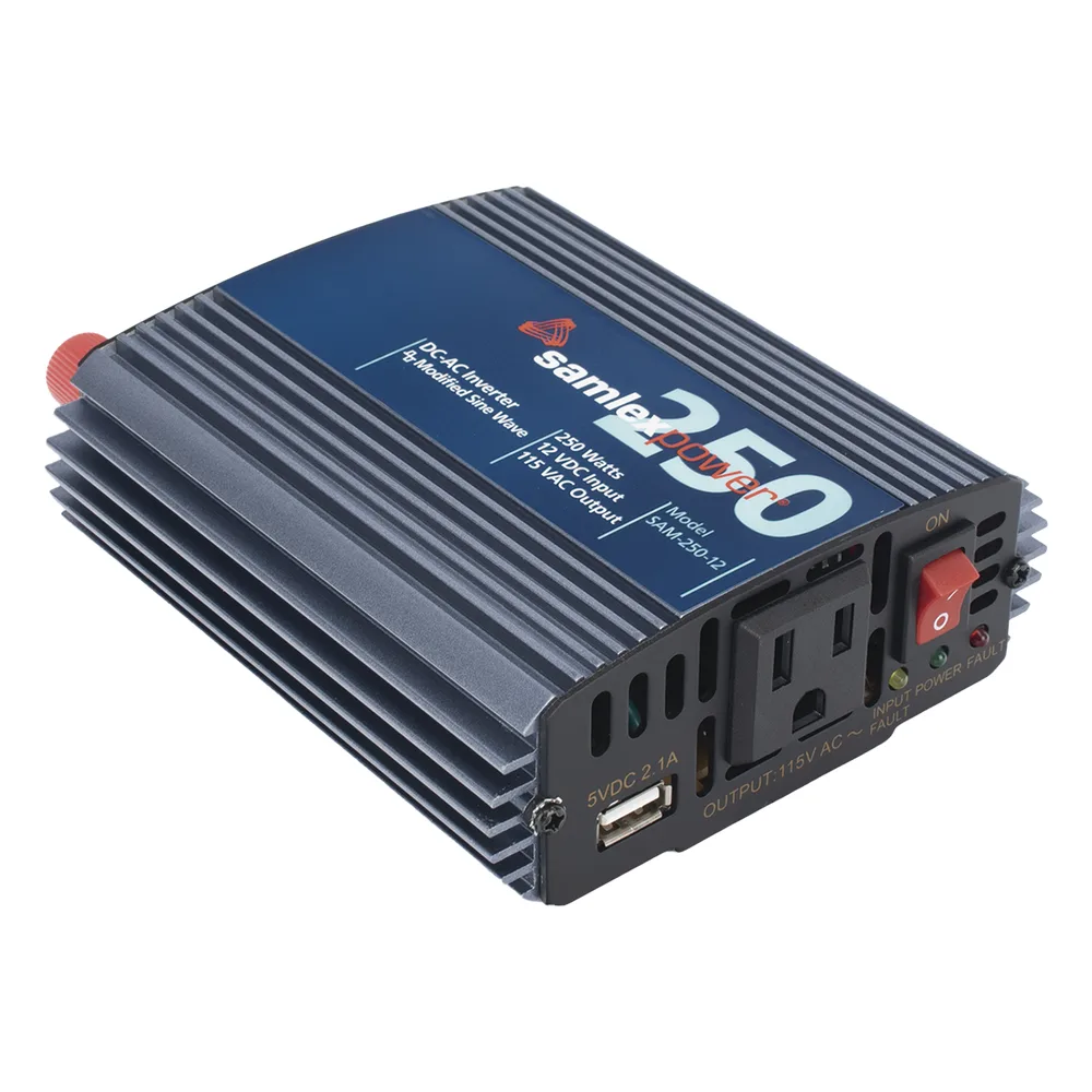 Inversor de Corriente (CD-CA) Potencia Nominal 250 W, Ent:12Vcc, Sal: 115Vca 60 Hz – vista 2