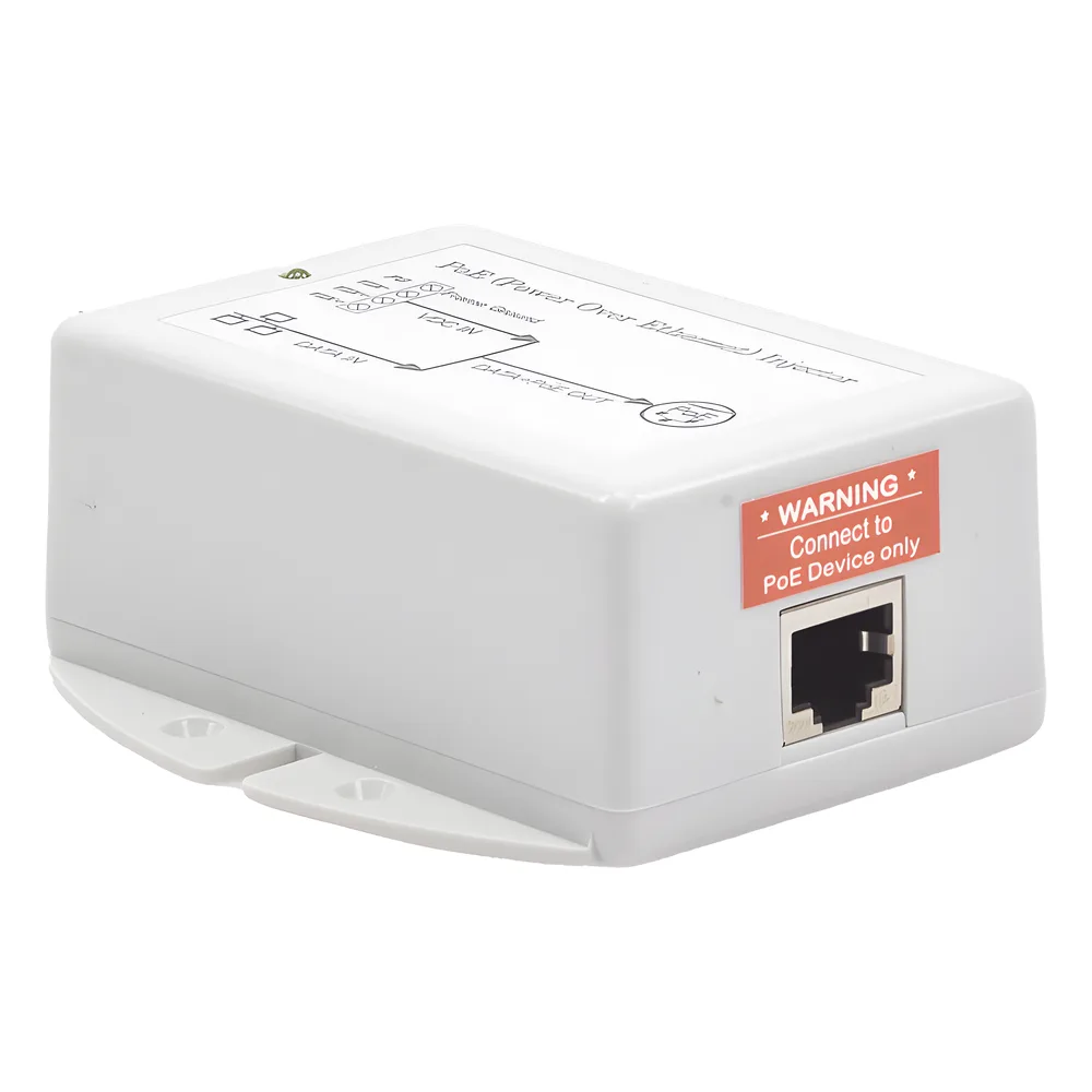 Inyector POE para Aplicación Solar, Entrada 9-36 Vcc, Salida Pasivo en 24 Vcc 10/100/1000 Mbps, Hasta 19 Watts – vista 2