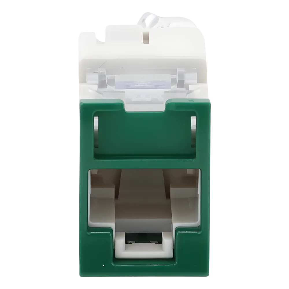 Jack UltraMAX Cat5e, UTP, Montaje Híbrido en Placa de Pared (Plano y Angulado), Color Verde, Punch Down – vista 2