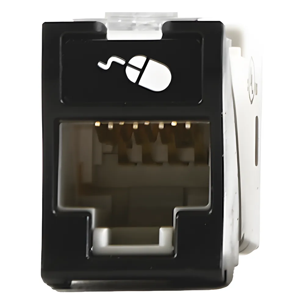 Jack Ultramax Cat6a, Utp, Montaje Híbrido en Placa de Pared (Plano y Angulado), Color Negro, Punch Down