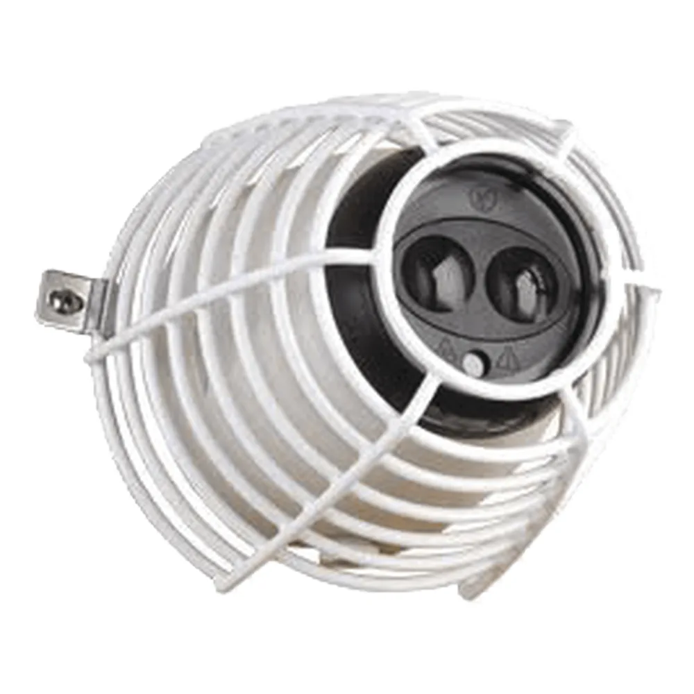 Jaula de acero FIRERAY Damage Stopper® para protección de detectores de haz óptico. Dimensiones 6.61 in (168 mm) altura x 6.61 in (168 mm) ancho x 5.78 in (147 mm) profundidad