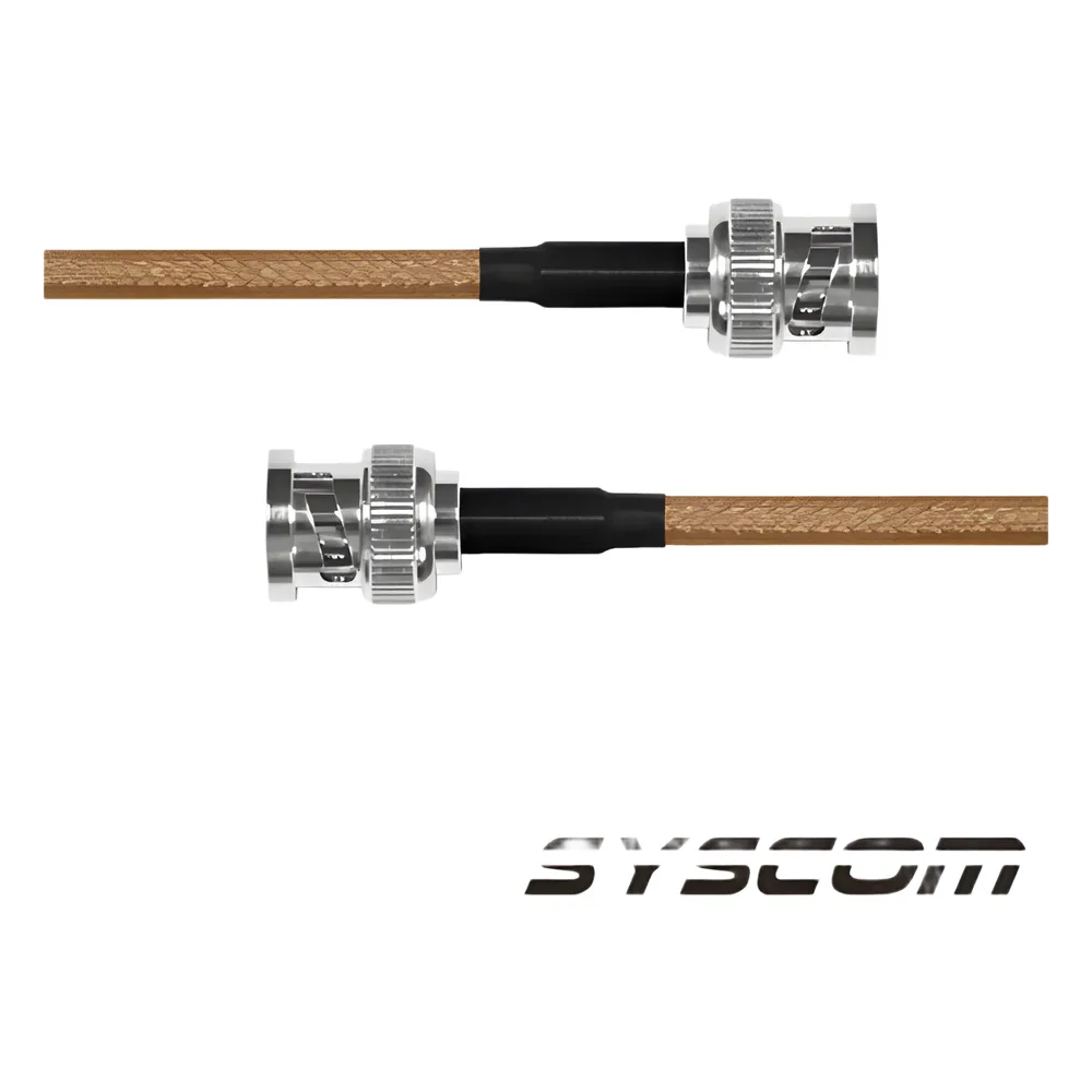 Jumper con Cable RG-142/U de 60 cm, con Conectores BNC Macho a BNC Macho.
