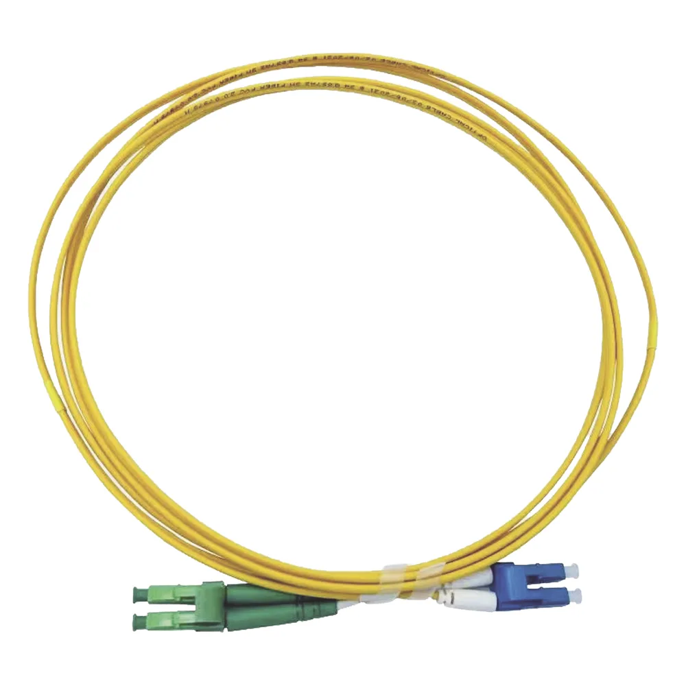 Jumper de Fibra Óptica Monomodo 9/125 LC/UPC-LC/APC, OFNR (Riser), 2.0 mm, Dúplex, Amarillo, 3 Metros (9.84 Pies)