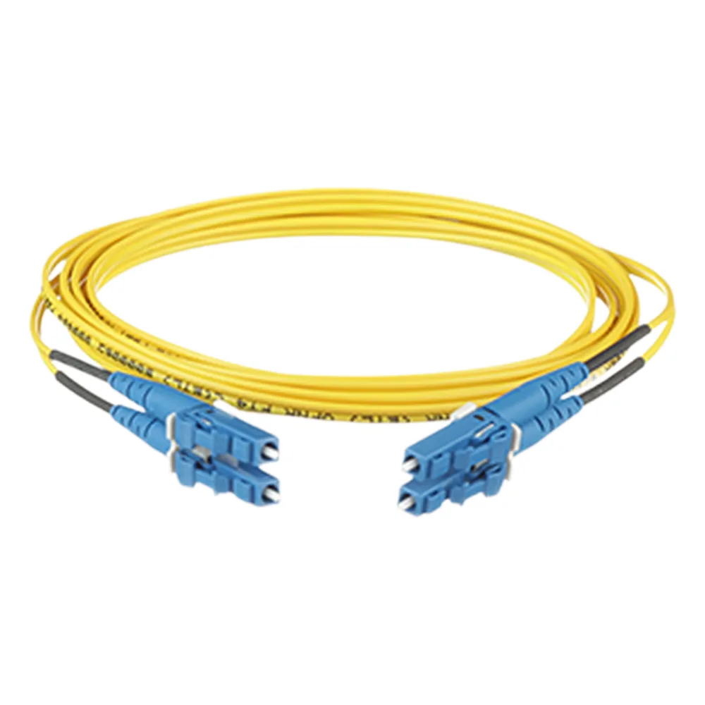 Jumper de Fibra Optica Monomodo 9/125 OS2, LC-LC Duplex, OFNR (Riser), Color Amarillo, 3 Metros (9.84 Pies)