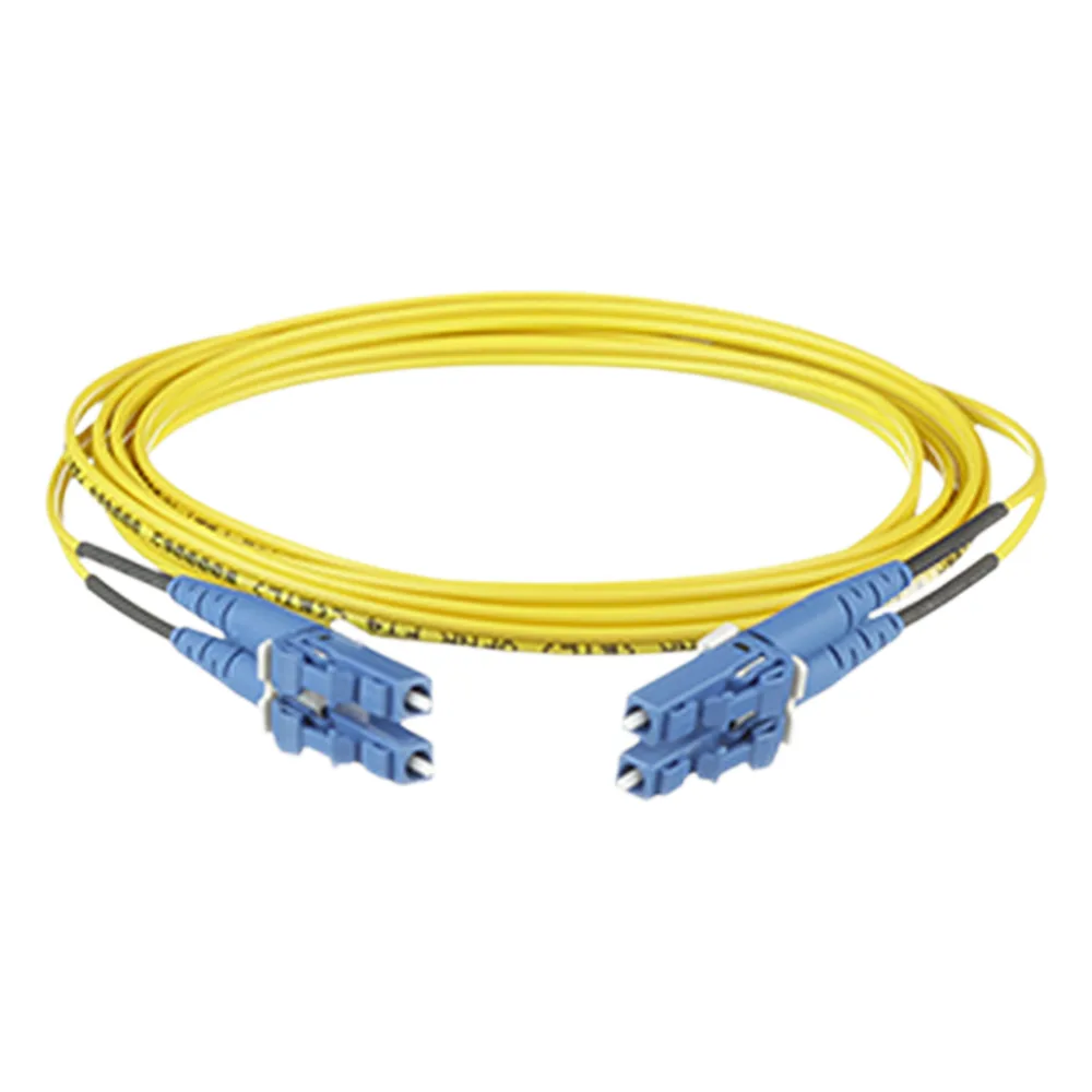 Jumper de Fibra Optica Monomodo 9/125 OS2, LC-LC Duplex, OFNR (Riser), Color Amarillo, 6 Metros (19.69 Pies)