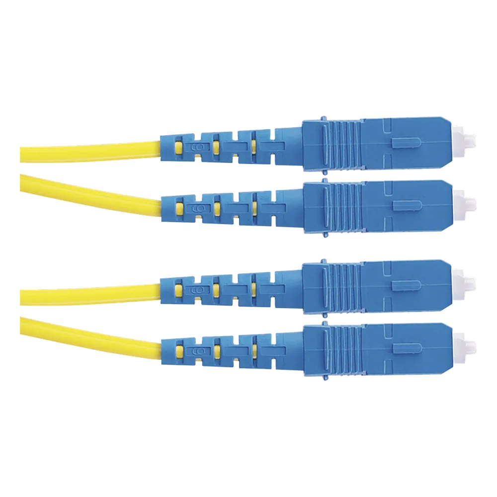 Jumper de Fibra Optica Monomodo 9/125 OS2, SC-SC Duplex, OFNR (Riser), Color Amarillo, 2 Metros (6.56 Pies)