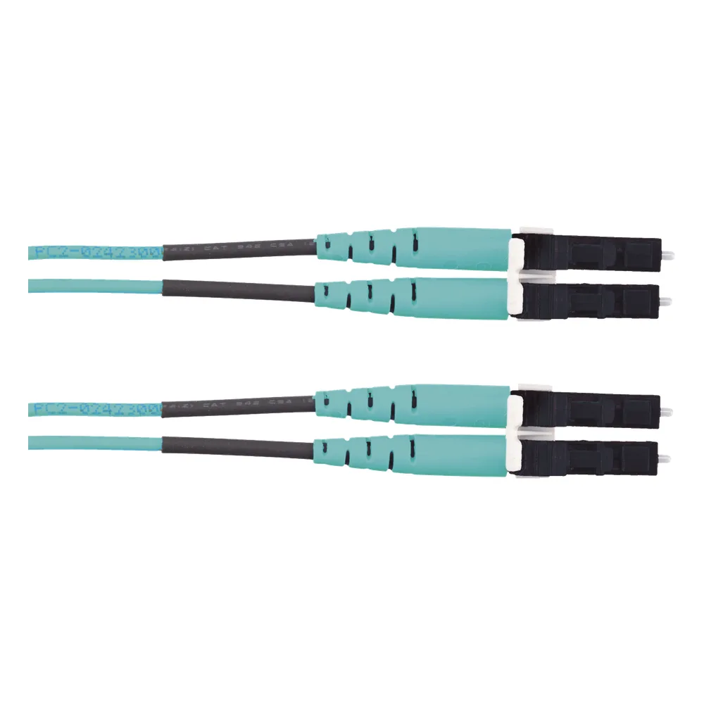 Jumper de Fibra Optica Multimodo 50/125 OM3, LC-LC Duplex, LSZH (Cero Halógenos), Color Aqua, 10 Metros (32.81 Pies) – vista 2