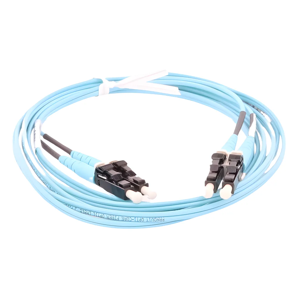 Jumper de Fibra Optica Multimodo 50/125 OM3, LC-LC Duplex, OFNR (Riser), Color Aqua, 1 Metro (3.28 Pies) – vista 3