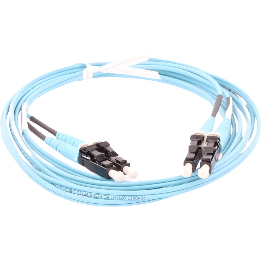 Jumper de Fibra Optica Multimodo 50/125 OM3, LC-LC Duplex, OFNR (Riser), Color Aqua, 35 Metros (114.83 Pies) – vista 3