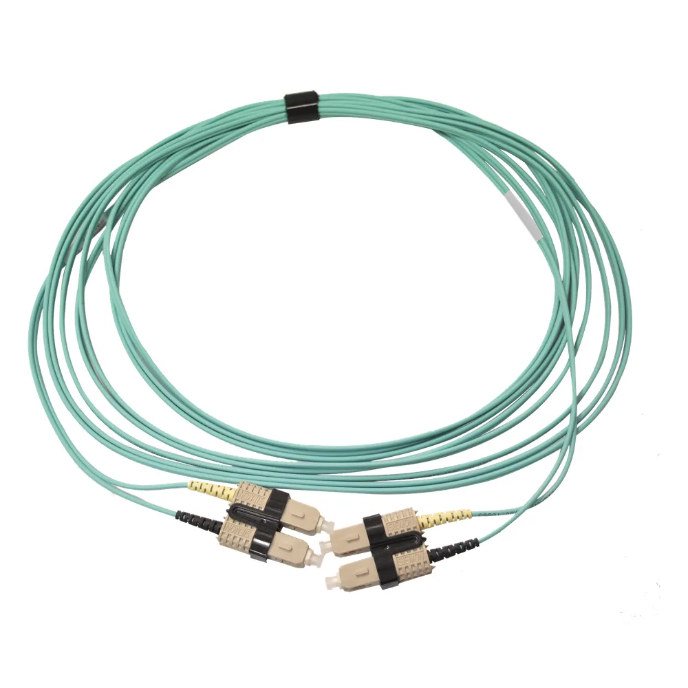 Jumper de Fibra Óptica Multimodo 50/125 OM3 XGLO, SC-SC Duplex, OFNR, Color Aqua, 5 Metros (16.40 Pies)