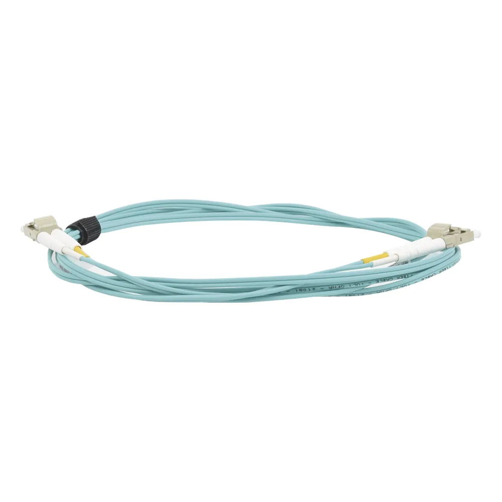 Jumper de Fibra Óptica Multimodo 50/125 XGLO OM3, LC-LC Duplex, OFNR, Color Aqua, 2 Metros (6.56 Pies) – vista 2
