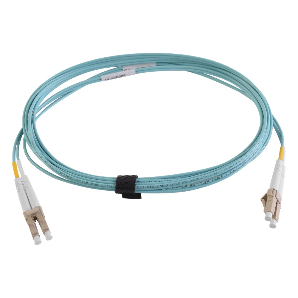 Jumper de Fibra Óptica Multimodo 50/125 XGLO OM4, LC-LC Duplex, OFNR, Color Aqua, 3 Metros (9.84 Pies)