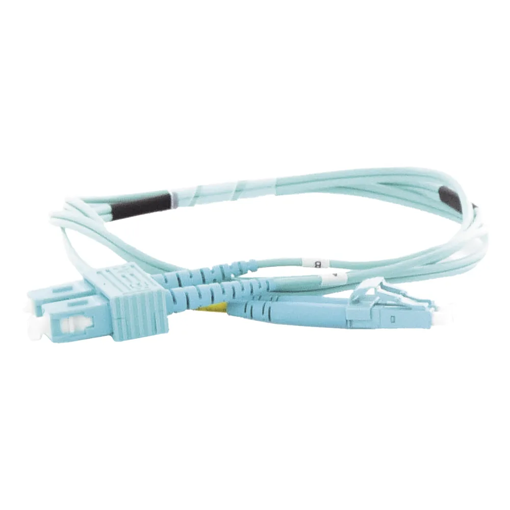 Jumper de Fibra Óptica Multimodo OM3 50/125 LC-SC OFNR (Riser), 2.0 mm, Dúplex, Aqua, 1 metro (3.28 pies) – vista 2