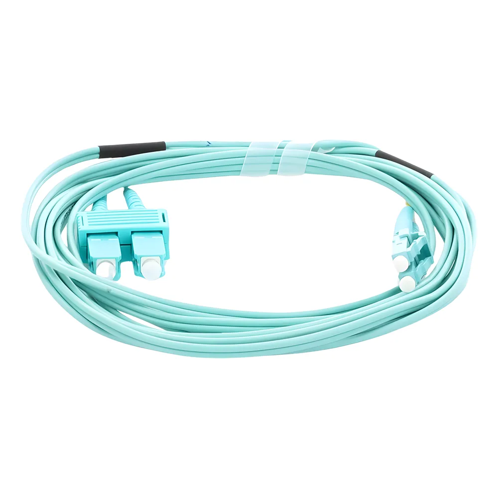Jumper de Fibra Óptica Multimodo OM3 50/125 LC-SC OFNR (Riser), 2.0 mm, Dúplex, Aqua, 3 metros (9.84 pies) – vista 4