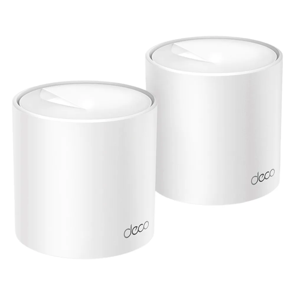 Kit 2 Routers Inalámbricos MESH Interior para Hogar / Doble Banda Wi-Fi 6 AX1500 Mbps / 2 Puerto Gigabit WAN/LAN / 2 Antenas Internas / Administración Mediante la App Deco (iOS, Android) / Protección HomeShield