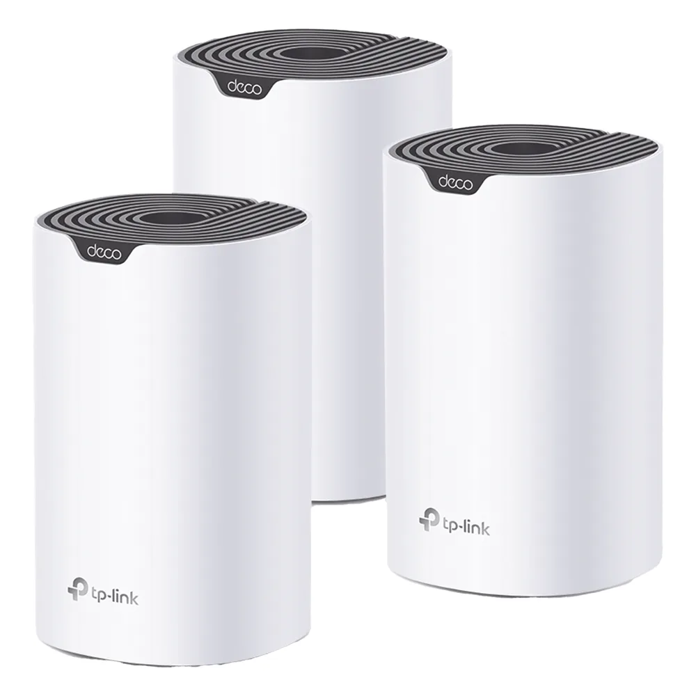 Kit 3 Routers Inalámbricos MESH Interior para Hogar / Doble Banda Wi-Fi 5 AC1900 Mbps / 3 Puerto Gigabit WAN/LAN / 3 Antenas Internas / Administración Mediante la App Deco (iOS, Android)