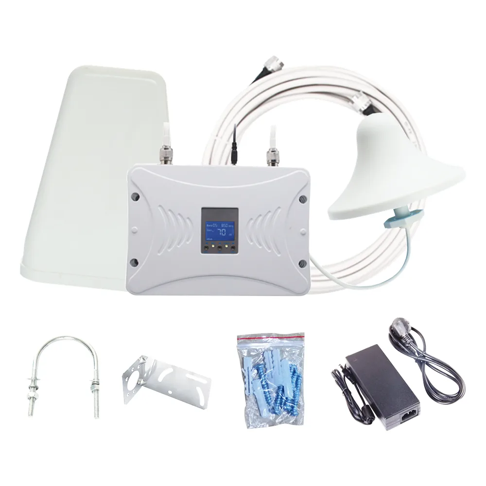 Kit Amplificador de Señal Celular 4G LTE, 3G y Voz. Funciona con Todos los Operadores. Soporta Múltiples Dispositivos y Tecnologías. Hasta 1000 metros cuadrados de Cobertura