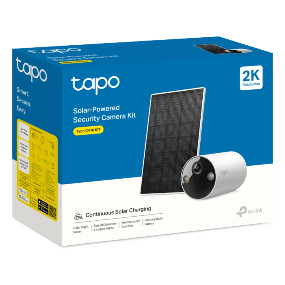Kit Cámara Solar Tapo / 2K 3MP (2304×1296 px) / Visión Nocturna Color / Batería 6400 mAh 180 Días / IP65 / Panel Solar Integrado / Detección IA Personas / Audio Bidireccional – vista 4