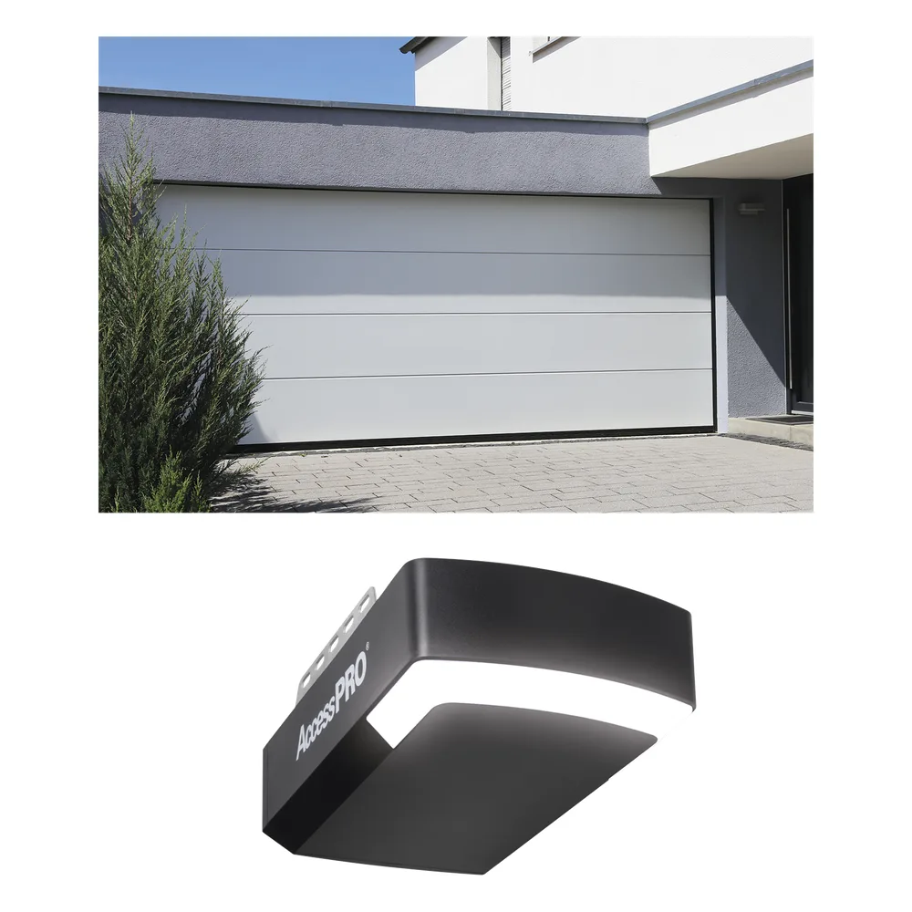 KIT COMPLETO Puerta D/ Garage 14x8 Pies / Lisa Linea Central / Color blanco / Insulada / Incluye Motor FS1000APPRT / 1/2HP / Fuerte/Silencioso/Luz LED/Motor DC .