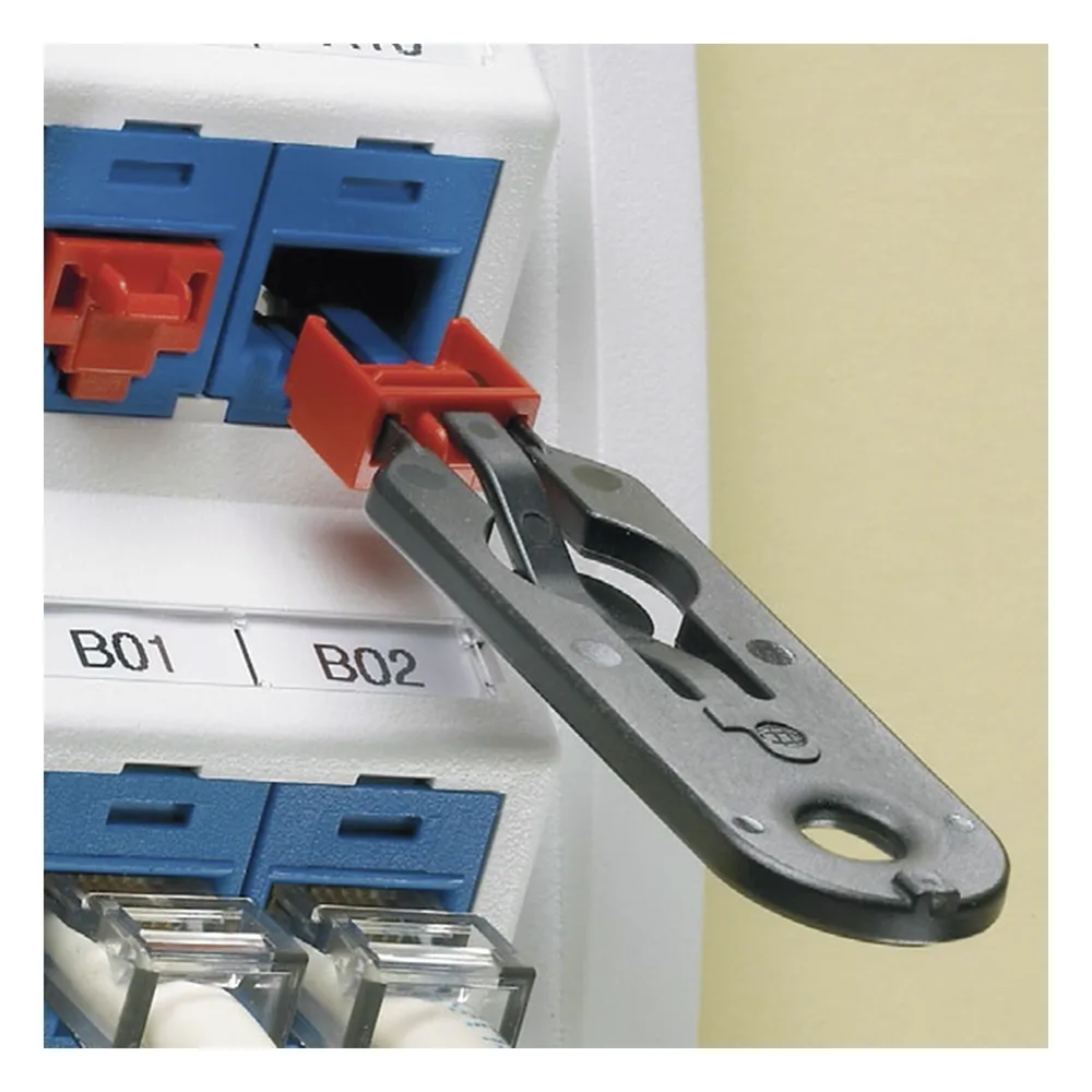 Kit de 10 Dispositivos para Bloquear Puertos Jack RJ45, Color Rojo, Incluye Llave de Extracción – vista 4