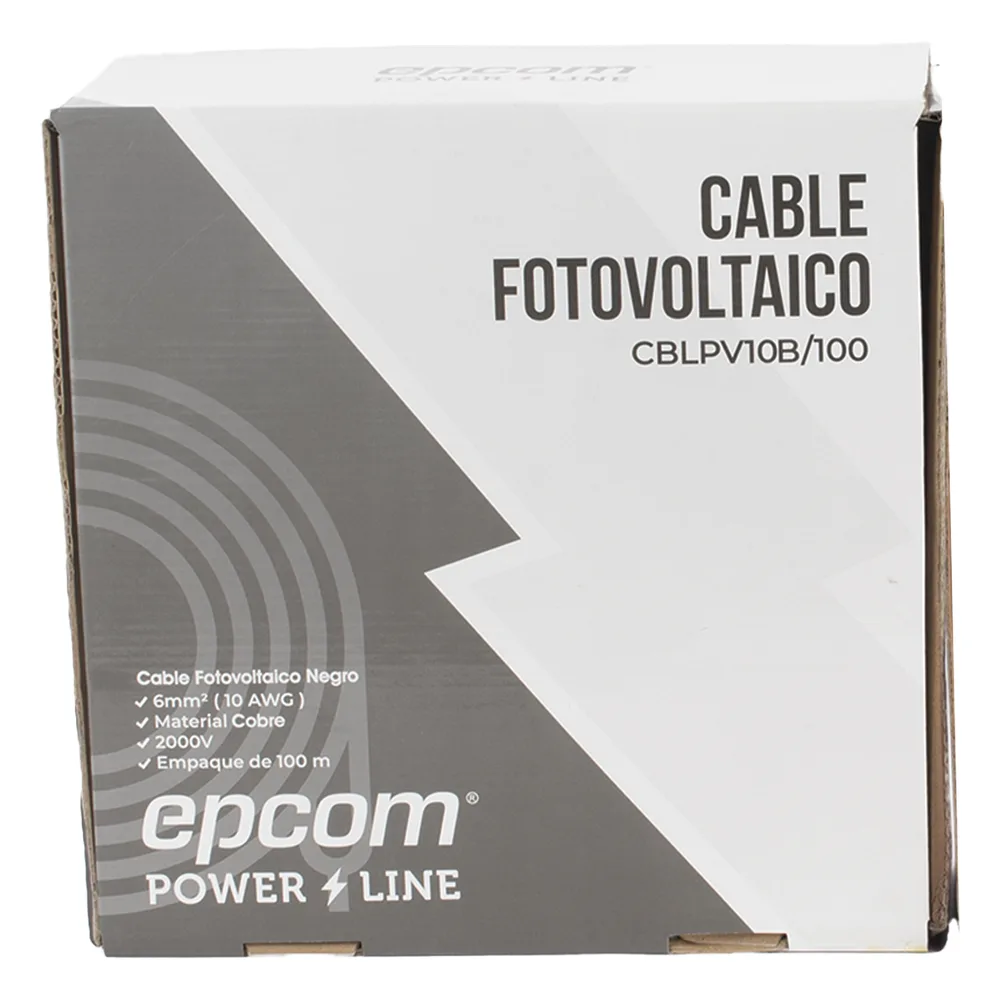 Kit de 2 rollos de 100 metros de cable fotovoltaico de cobre, rojo y negro, calibre 10 AWG (6mm²), Tipo PV,  1000/2000 V y 120°C. – vista 3