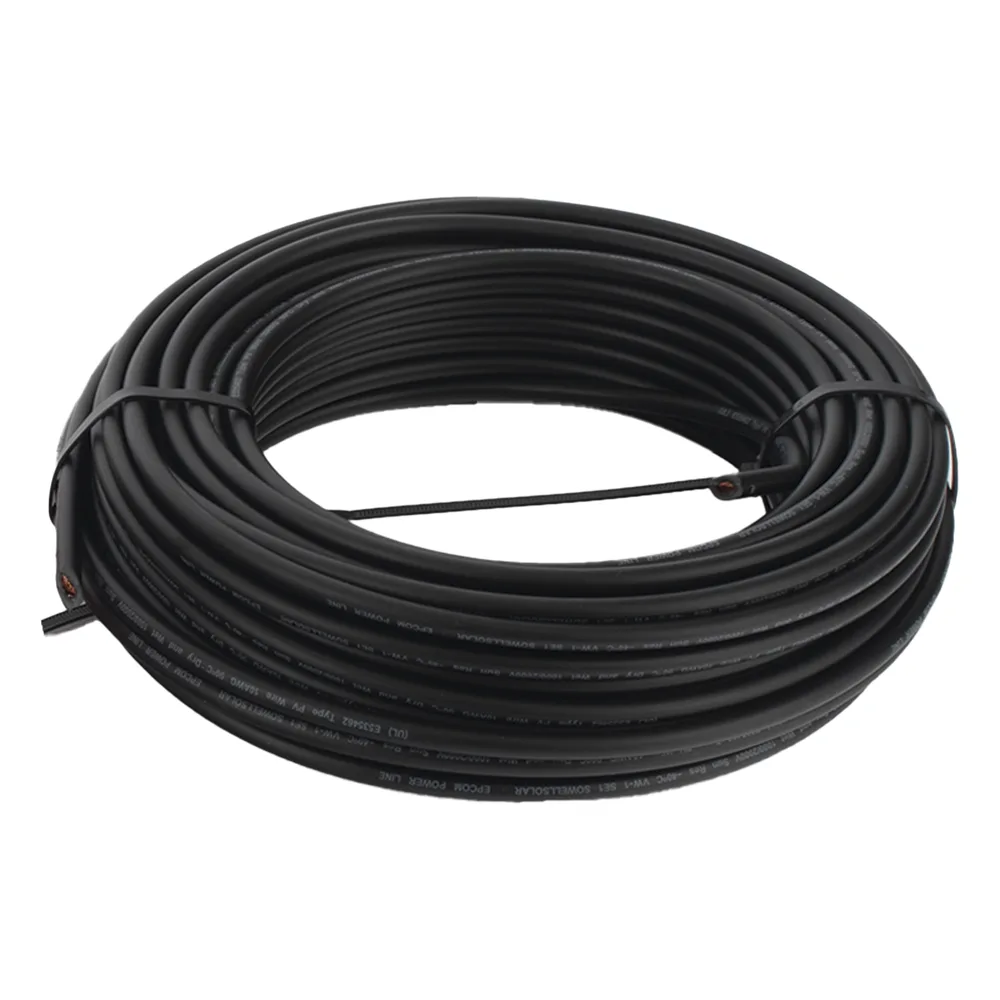 Kit de 2 rollos de 100 metros de cable fotovoltaico de cobre, rojo y negro, calibre 10 AWG (6mm²), Tipo PV,  1000/2000 V y 120°C. – vista 7