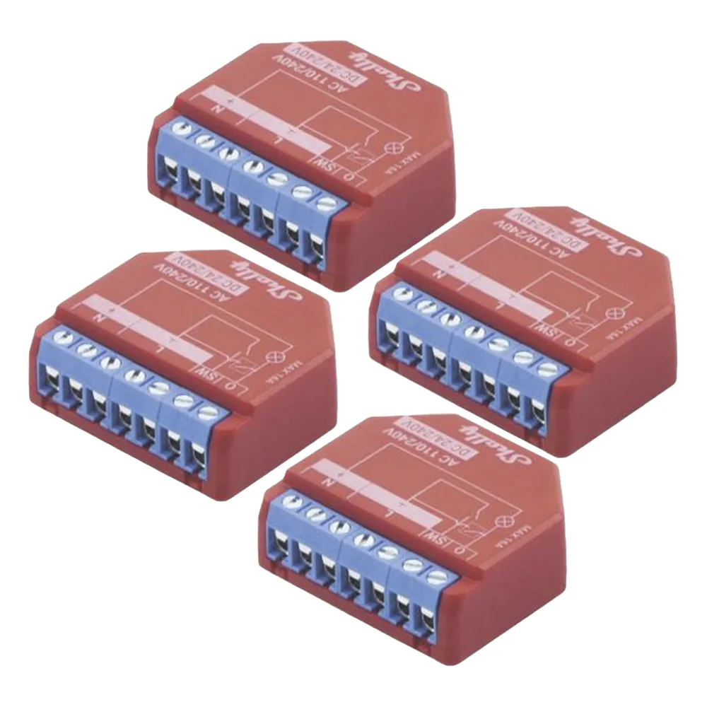 KIT de 4 piezas Relevador inalámbrico inteligente 16A, 110-230 V, medición de consumo, compatible con asistente de voz Alexa, Google Home