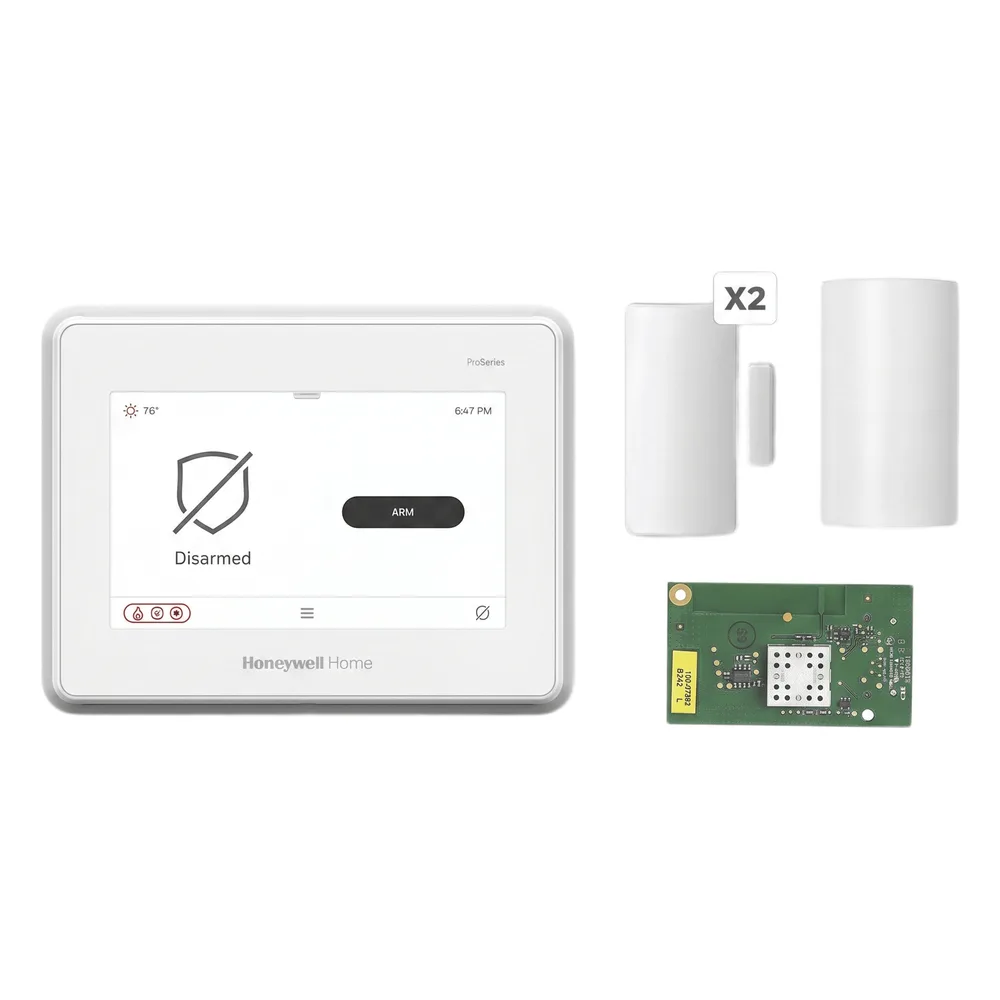 Kit de alarma con panel de pantalla táctil de 7 pulgadas, módulo WiFi y Z-Wave, sensor de movimiento PIR y 2 contactos magnéticos para puertas y ventanas