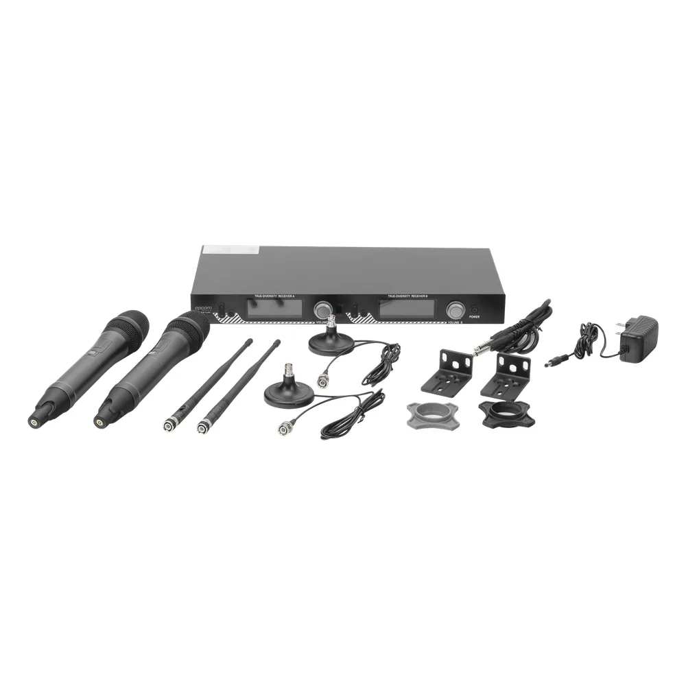 Kit de Microfonía inalámbrico | 2 Micrófonos de mano | Receptor UHF | Pantalla LCD | 200 Canales | Gran cobertura – vista 6