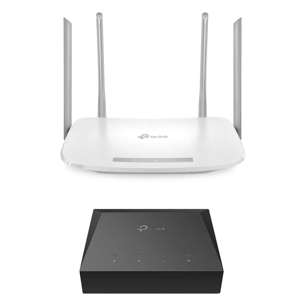 Kit de ONU Gigabit XZ000G3 con Router Router Inalámbrico ISP doble banda AC, Hasta 1167 Mbps, 4 antenas externas omnidireccional, Puertos Gigabit