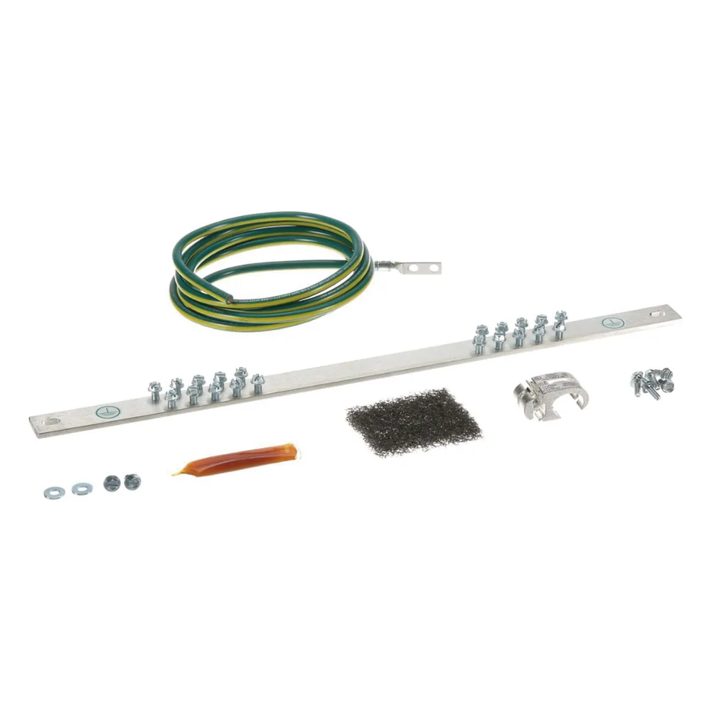 Kit de Puesta a Tierra con Jumper 6 AWG RGREJ696Y y Barra de Conexiones de 20 Orificios RGRB19U, para Rack de 19in – vista 2