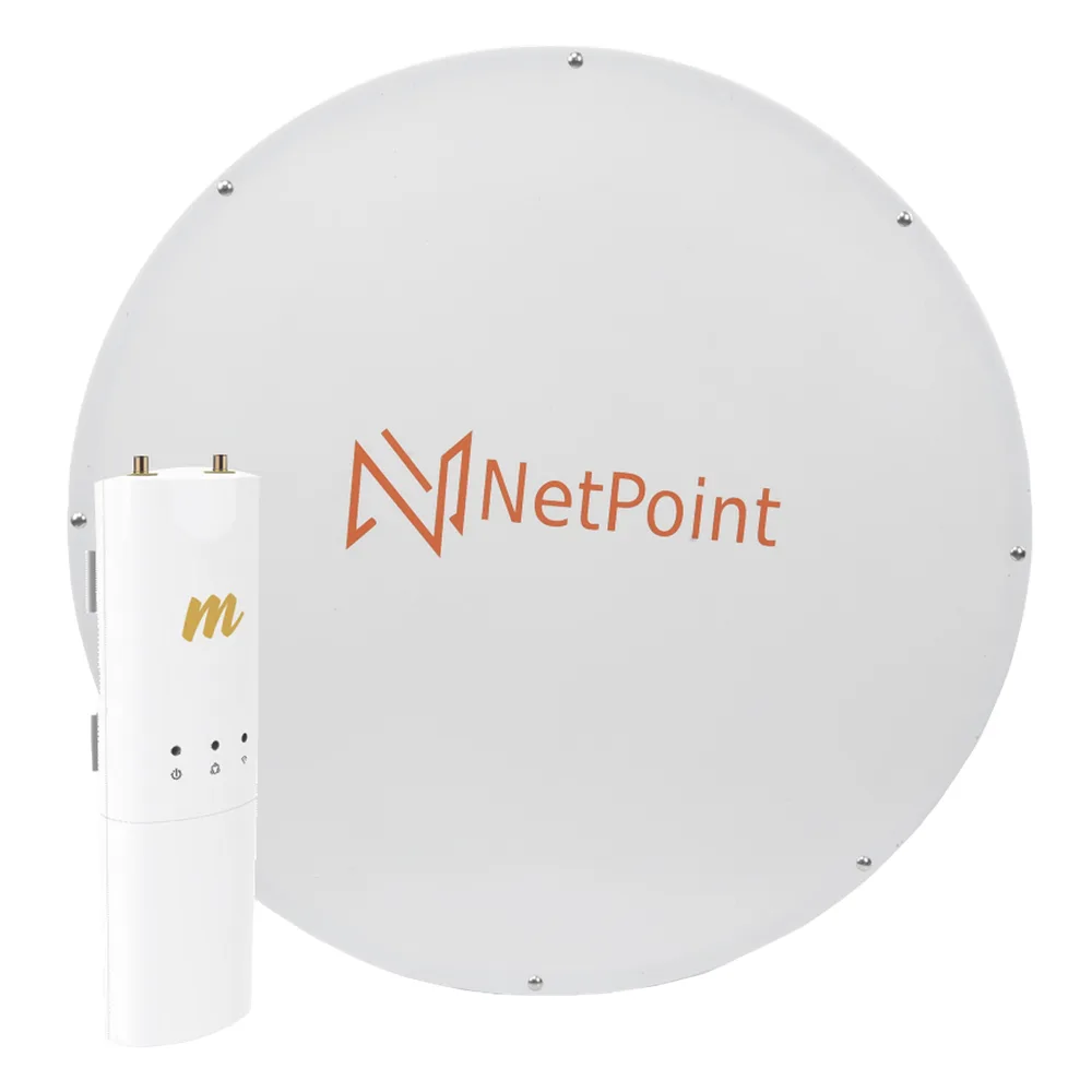 Kit de radio C5C con Antena NPX2GEN3 de 34 dBi, Frecuencia (4.9-6.2 GHz), ideal para distancia de hasta 50 km, jumpers, PoE y cable de alimentación Incluidos