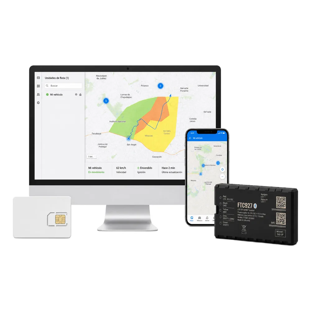 KIT DE Rastreador GPS Vehicular 4G LTE Cat 1/Precisión GNSS Mejorada/Anualidad de SIM600MB1Y/Anualidad de EPCOMGPSCODE