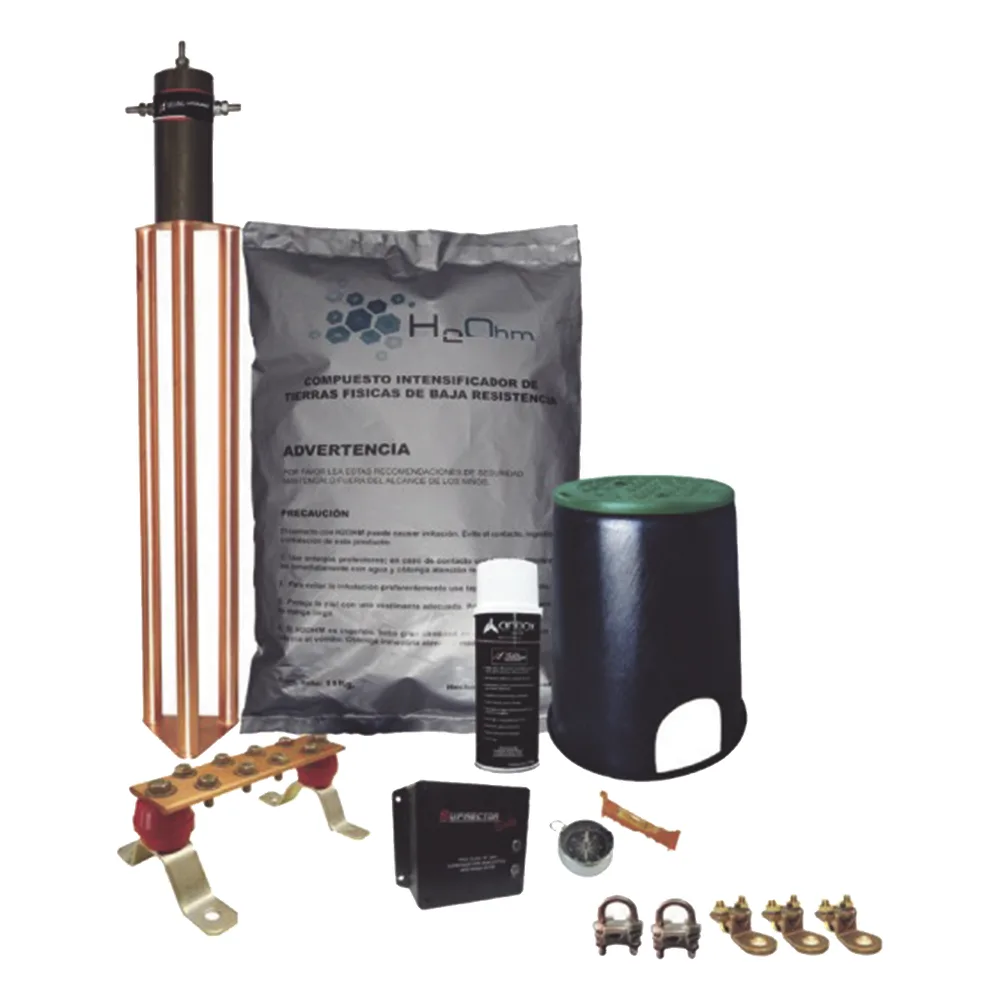 Kit de Tierra Física con Electrodo Magnetoactivo de 45 AMP Y Supresor de Picos SOHO